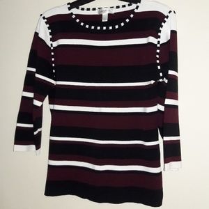 EUC.maroon and black dress barn top